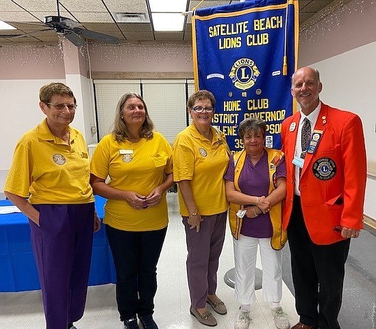 Past President Mary Yochum, First Vice President Kathleen Trutschel, Second Vice President Bobbie Cheh, Secretary Jean Cerullo and current Club President Greg Evans at District Advisory Meeting in Indian Harbor Beach. Courtesy phoo