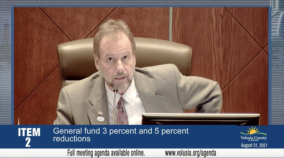 Volusia County Council Chair Jeff Brower. Screenshot courtesy of Volusia County Government's meeting livestream