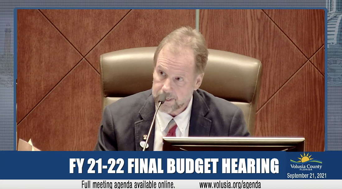 Volusia County Council Chair Jeff Brower. Screenshot courtesy of Volusia County Government