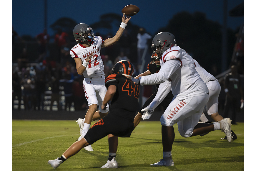 Seabreeze quarterback Blake Boda has thrown seven touchdown passes and rushed for three more through five games. Photo by Michele Meyers.