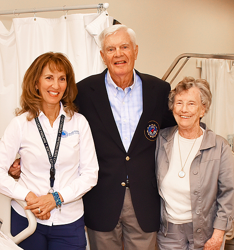 Dr. Amy Szoka, DSC nursing chair, and Bob and Carol Allen. Courtesy photo
