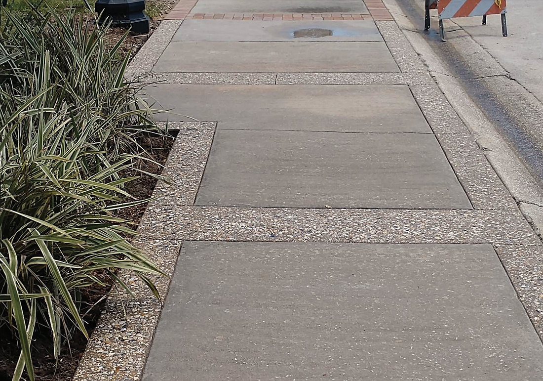 The sidewalk banding option chosen by the City Commission. Courtesy of the city of Ormond Beach