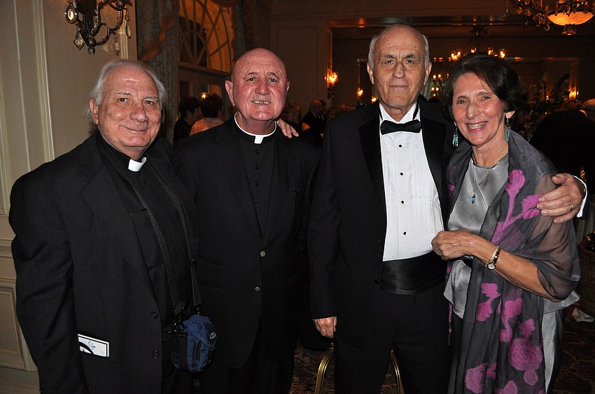 Father Fausto Stampiglia, Msgr. Ed McNamara, Roland Durette and Pauline Terry