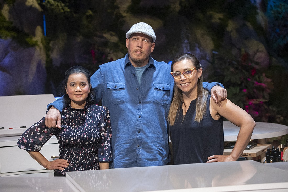 Alejandra Galan (right) featured with her teammates on "Foodtastic." Photo courtesy of Disney/Endemol Shine North America