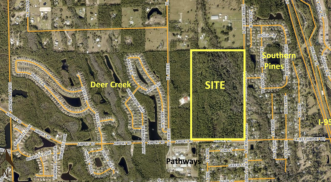 The Tattersall project is proposed for the northwest corner of Tymber Creek Road and Airport Road. Courtesy of the city of Ormond Beach