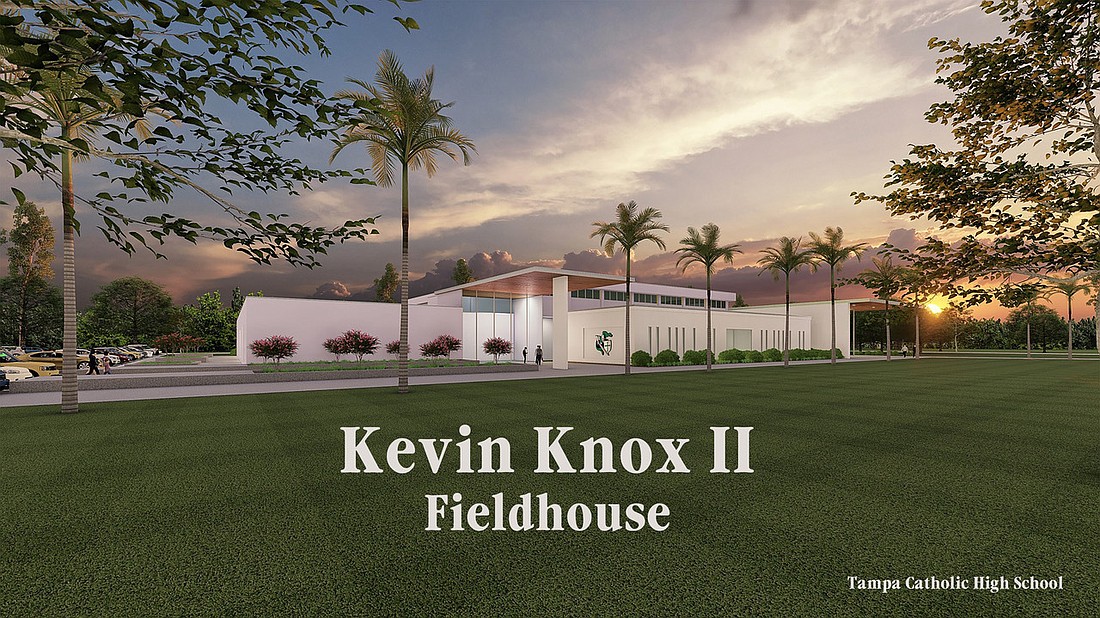 Courtesy. A rendering of the Kevin Knox II Fieldhouse, currently under construction at Tampa Catholic High School.