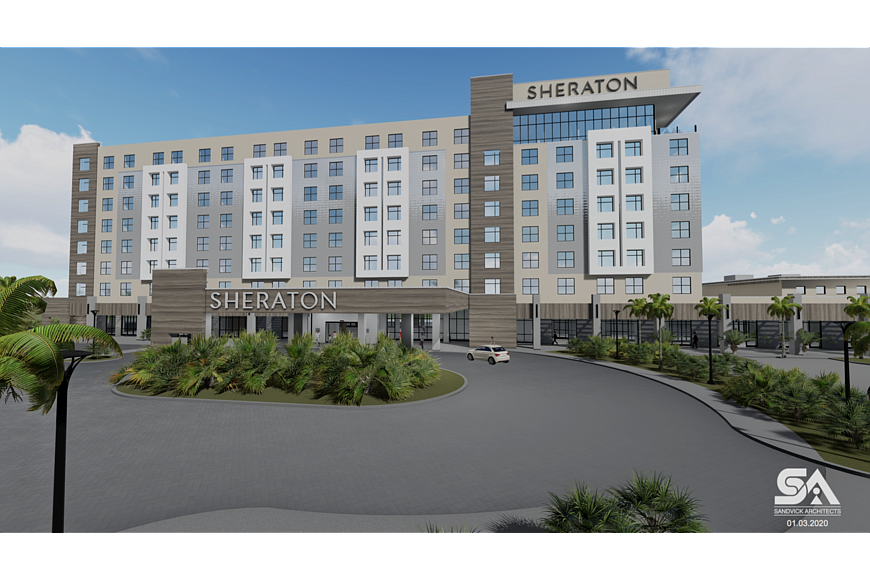 The Palmetto Sheraton at the Bradenton Area Convention Center is going vertical now with a $25 million construction loan from Centennial Bank. (Courtesy photo)