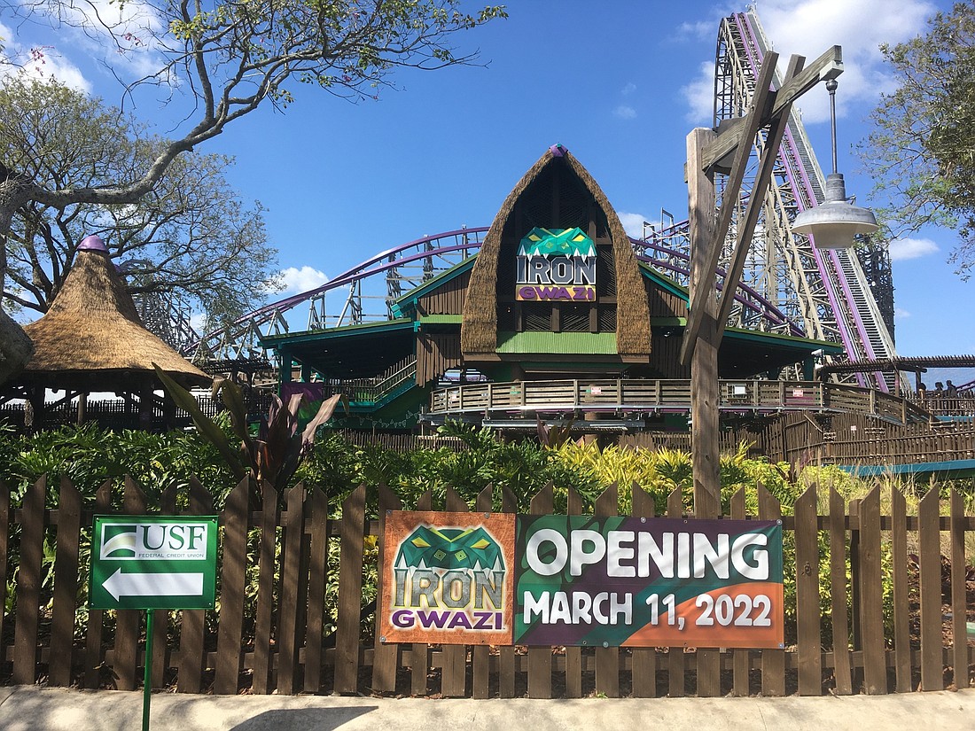 Brian Hartz. Iron Gwazi opened to Busch Gardens pass holders in mid-February, with a grand opening set for March 11.