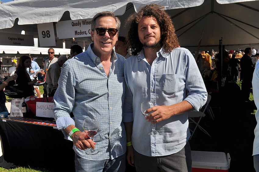 Ed Chiles and Seth Cripe try wines together at the Grand Tasting