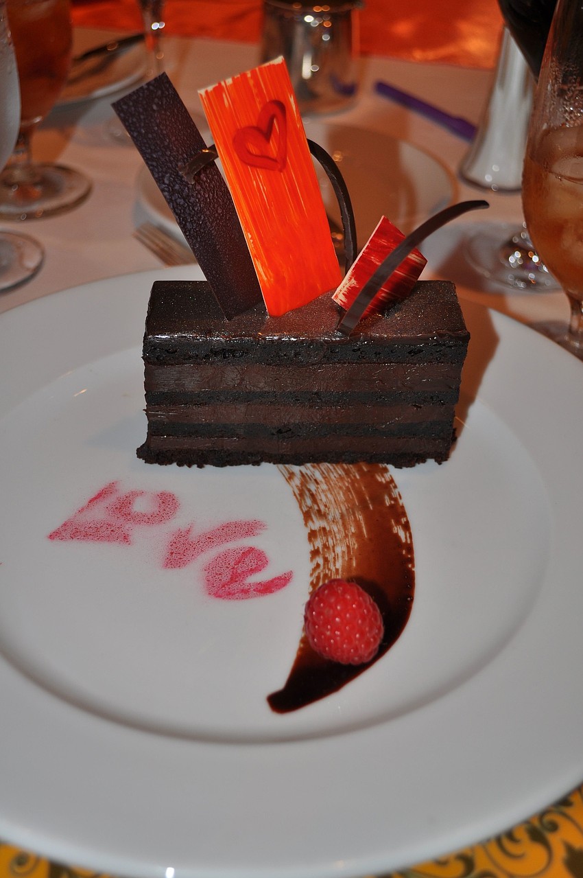 A decadent, chocolate dessert.