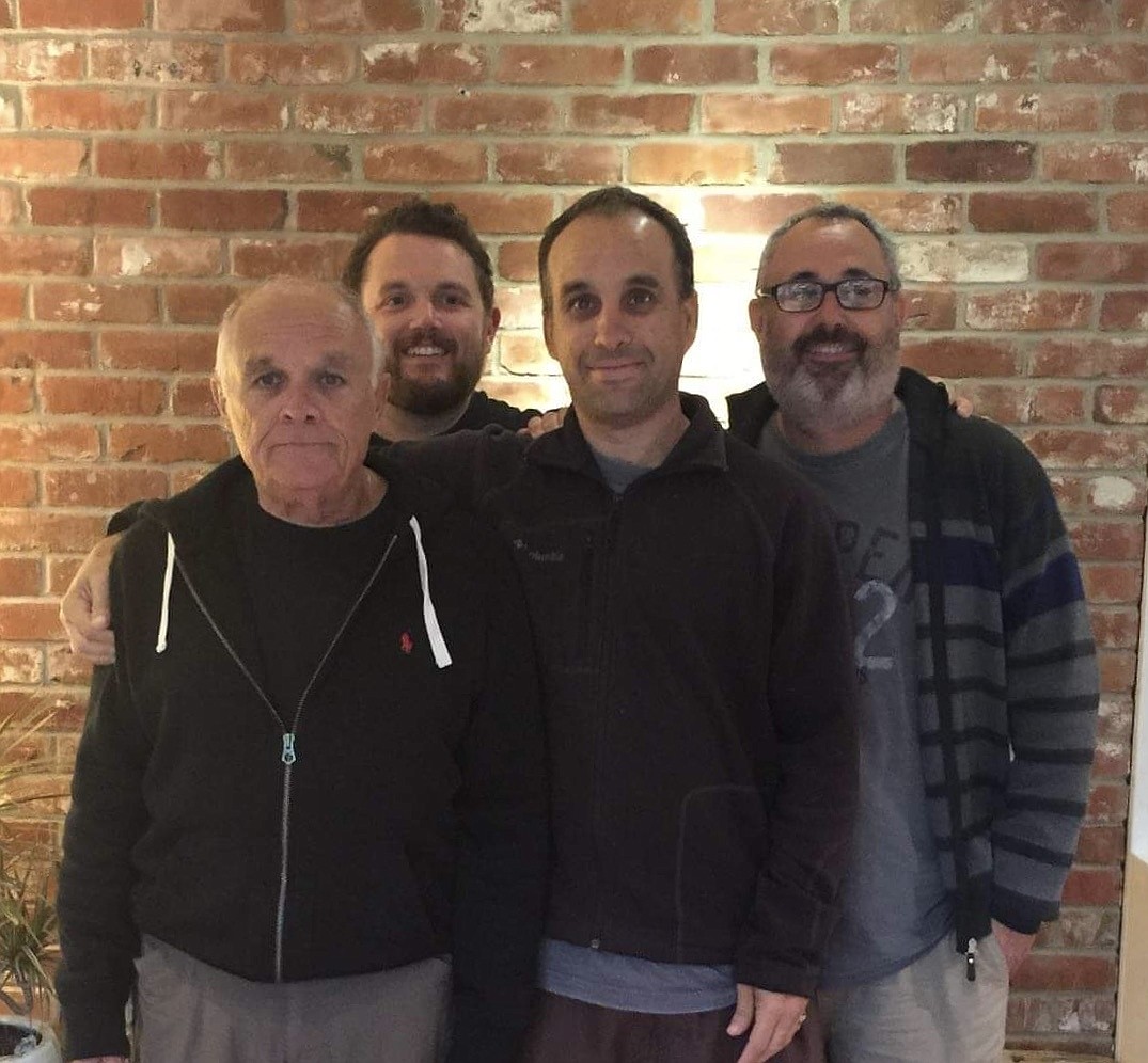 Silvio on his 75th birthday in 2015 with his sons, Jonathan, Albert and Louis in Carmel, California.