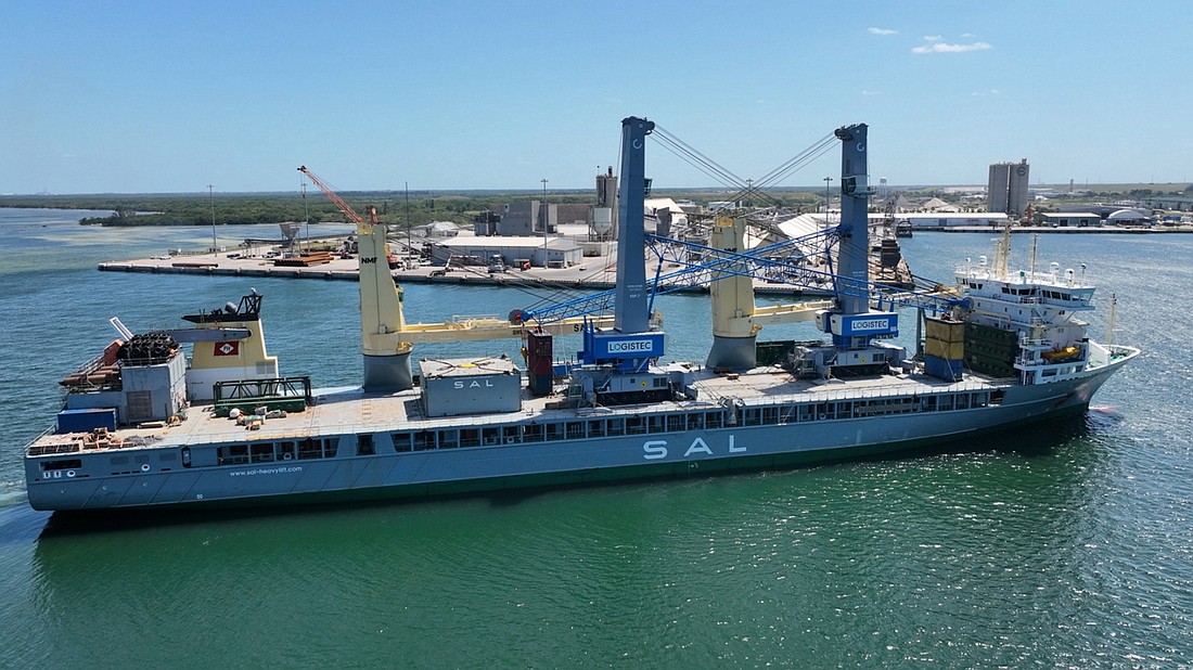 The new cranes arrived at the port on April 22. (Courtesy photo)