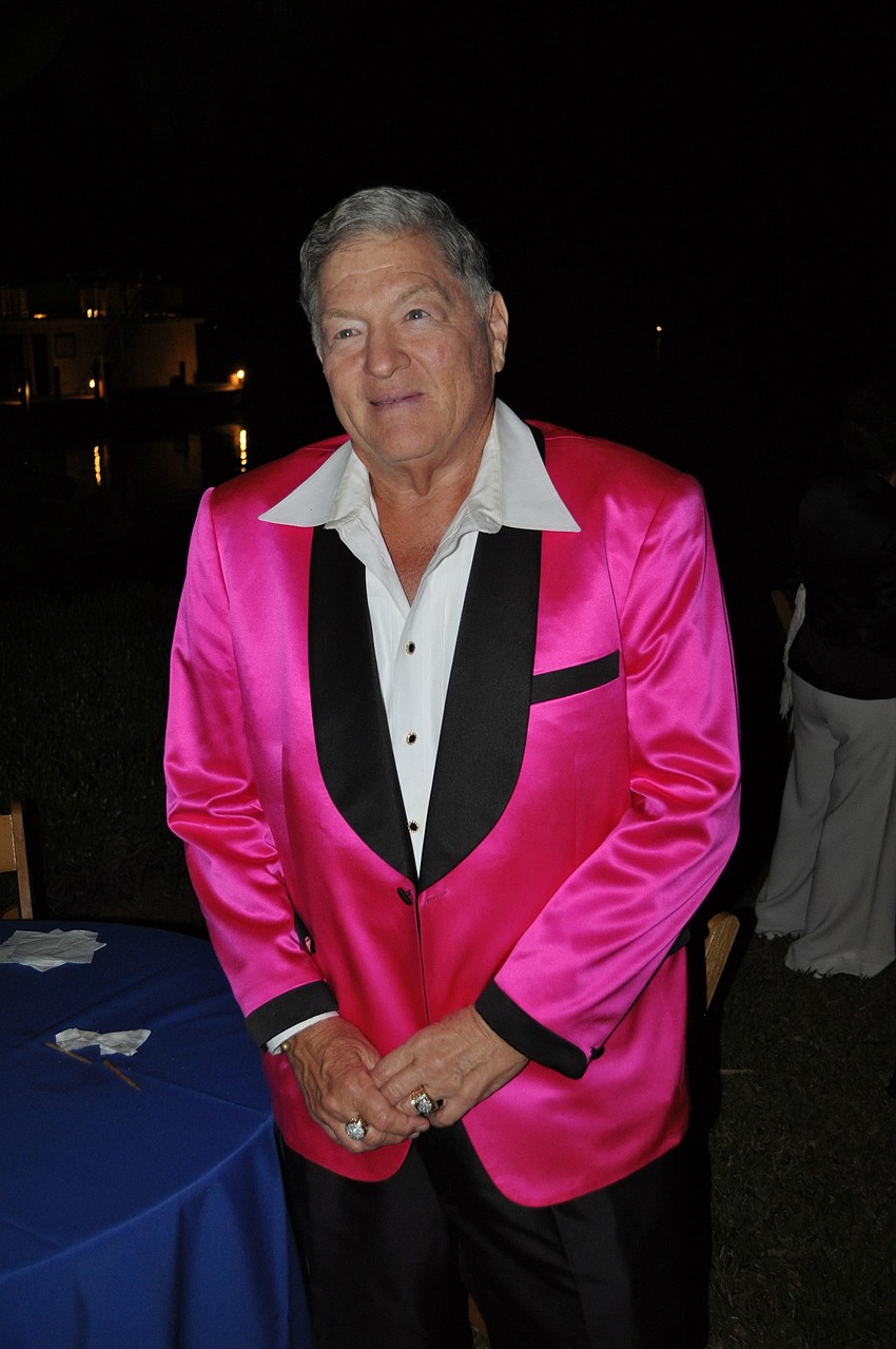 Bruce Lesser wore his hot pink suit jacket that he had custom made in Hong Kong four years ago.