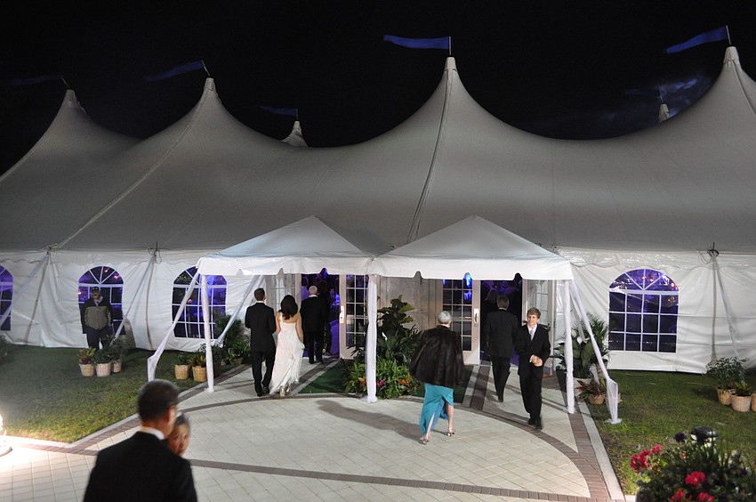 Guests made their way into the tent for the dinner and dancing portion of the evening.