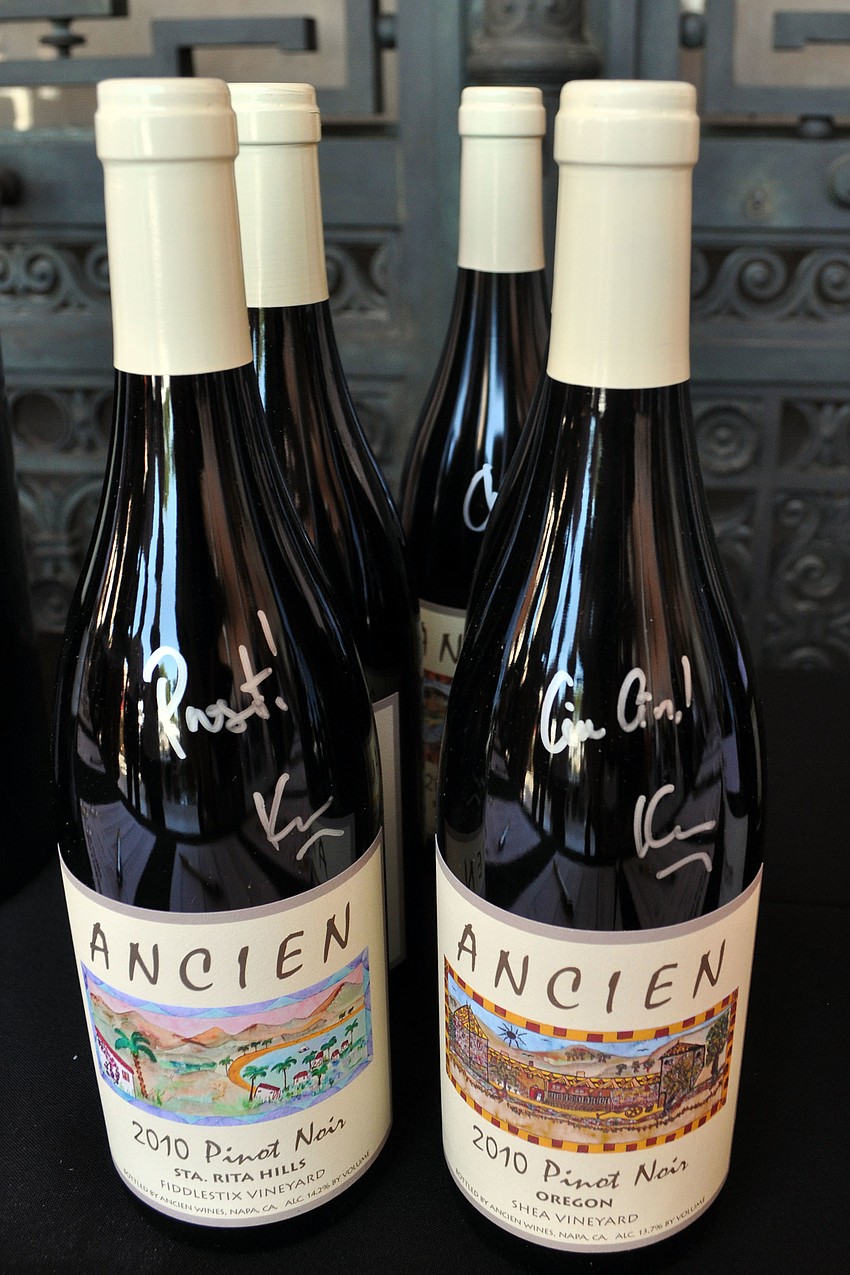 Some of the wines in the silent auction were signed by the winemakers with either their names or friendly greetings.