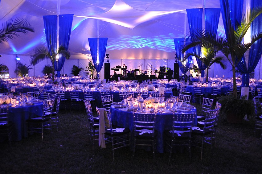 The inside the tent where guests enjoyed dinner, a live auction and dancing.