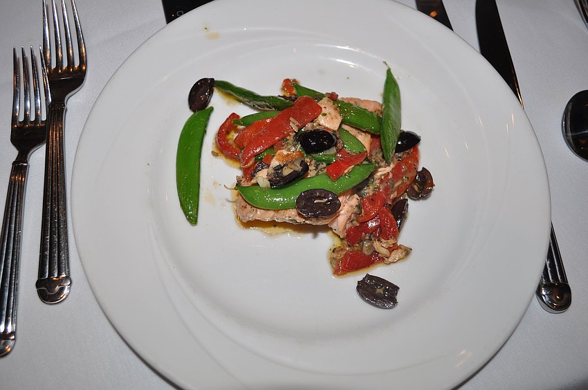 The second course was pan seared Atlantic-salmon