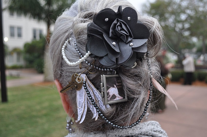 Peggy Wilhelm's hair accessories for her 50 Shades of Grey costume.