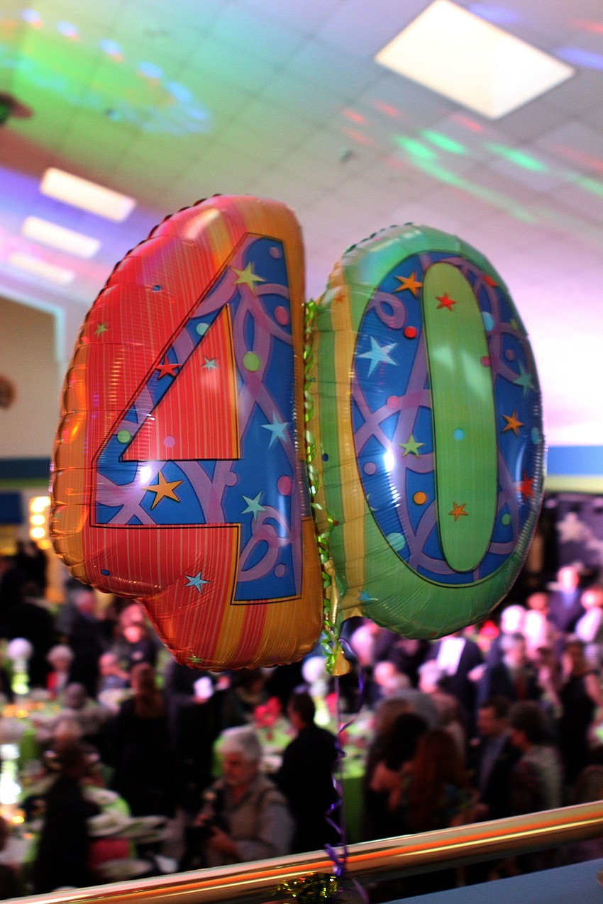 Balloons with the numerals â€œ40â€ were on display throughout the Senior Friendship Center to celebrate the 40 years of center.