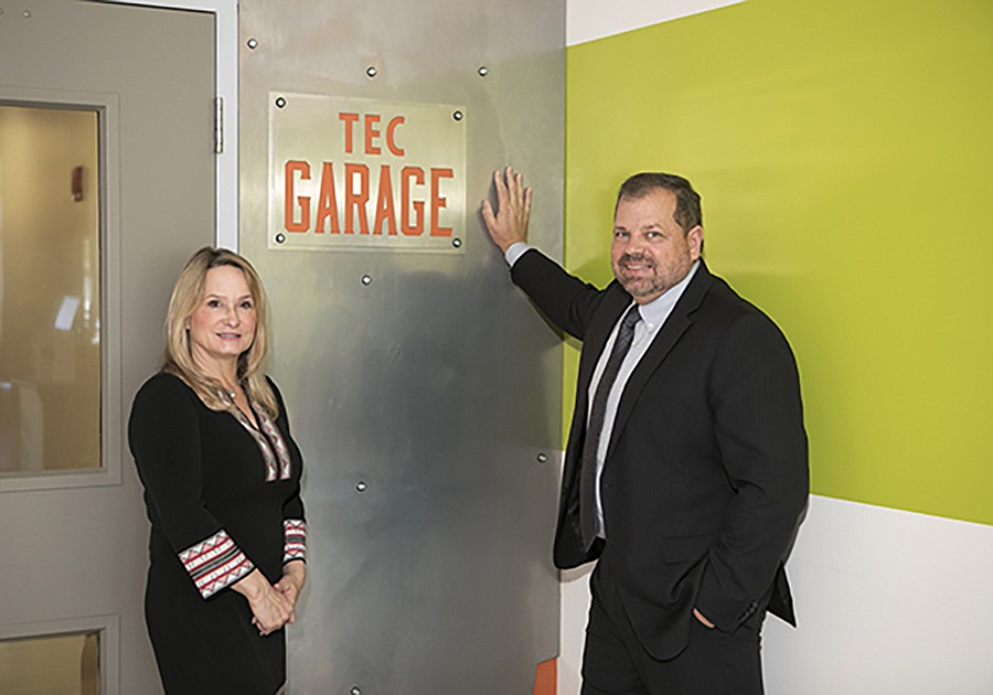 TEC Garage in downtown St. Petersburg is a business incubator and co-working space led by Tonya Elmore and Steve Parker.