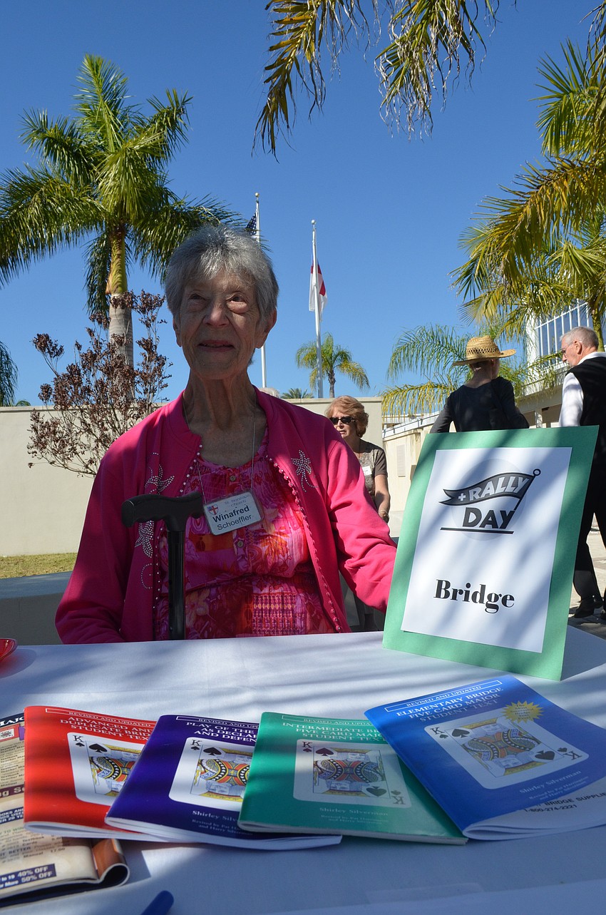 Winafred Schoeffler has been playing bridge for about 60 years and teaching it for 12.  St. Boniface hosts a bridge class and playing 1:30 p.m. to 4:30 p.m. on Thursdays.