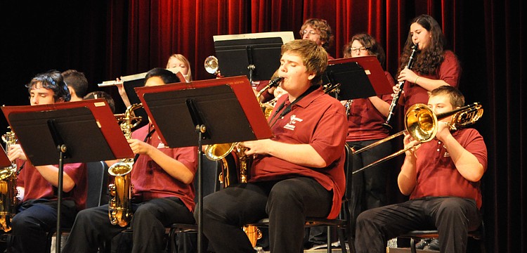 Several Riverview horn players took solos during the bandâ€™s three-song performance.