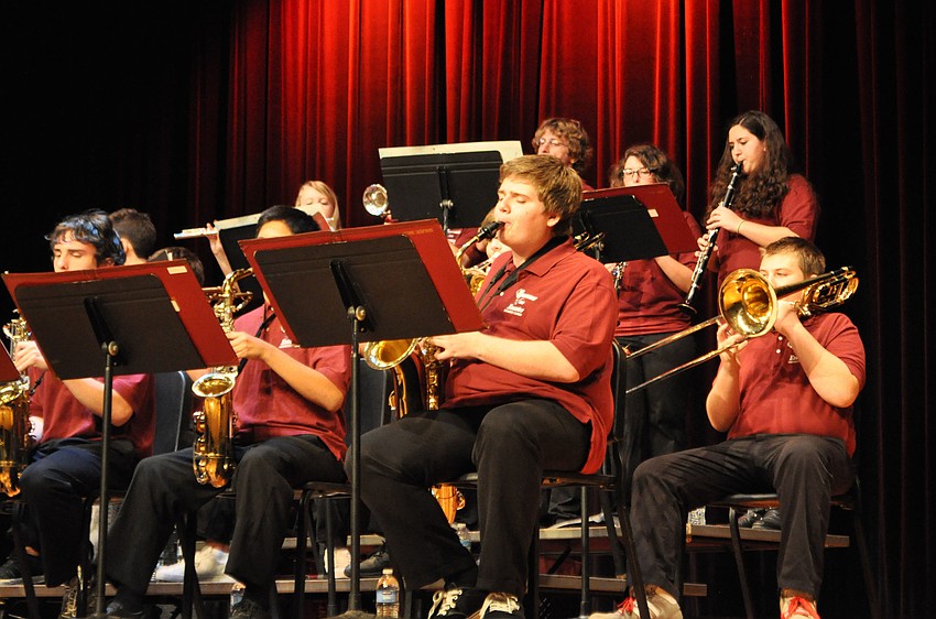 Several Riverview horn players took solos during the bandâ€™s three-song performance.