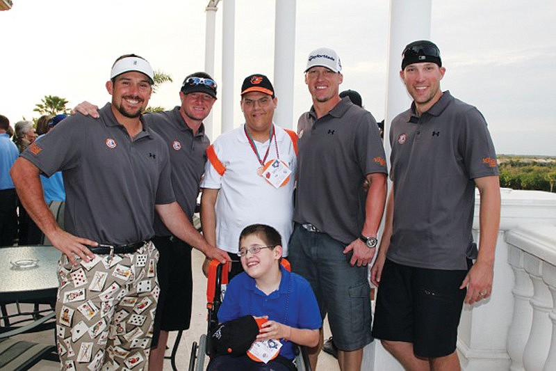 Miracle League of Manasota baseball player Seth Morano enjoyed spending time with the Baltimore Orioles players. Courtesy photo.
