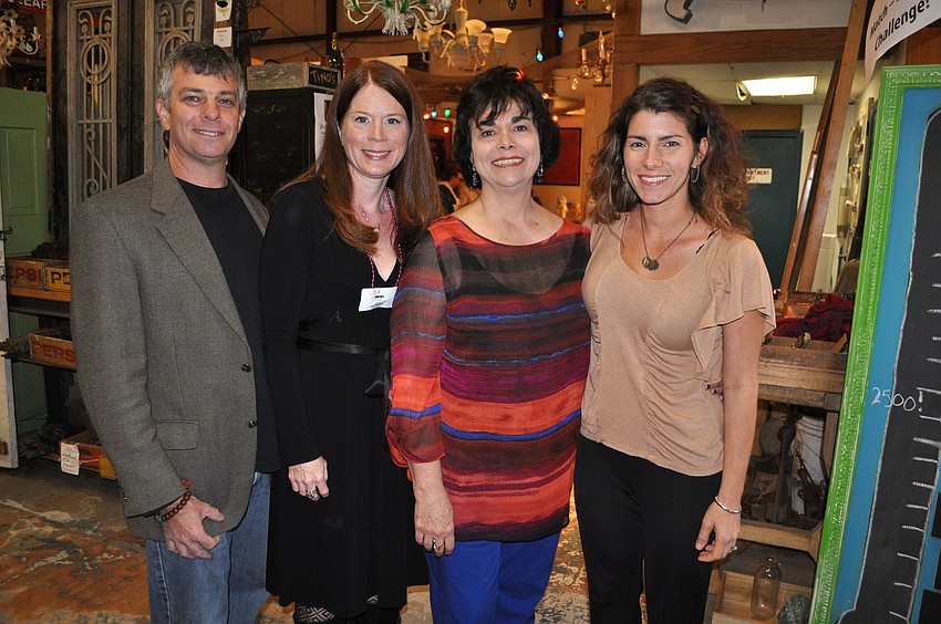 Jesse White with his wife, co-chairwoman, Lisa, along with executive director and co-chairwoman Laura Gilkey at the 5th annual An Evening for Healthy Start Thursday, Jan. 31, at Sarasota Architectural Salvage.