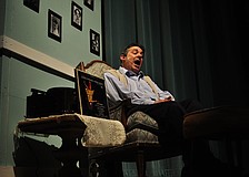 Michael Bajjaly plays the record of "The Drowsy Chaperone" for the audience and begins telling about the showâ€™s history.