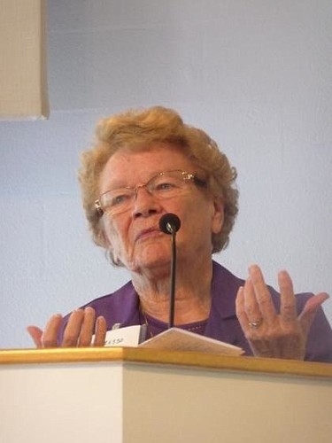 Rev. Jean Russo shares her experiences working with former prisoners during the Human Rights Celebration Friday, Feb. 1 at Longboat Island Chapel.