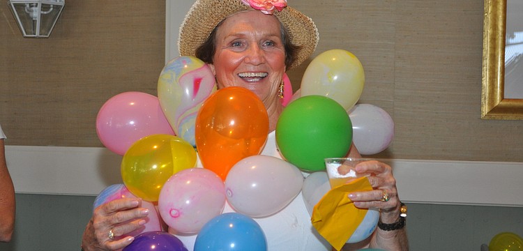 Donna Greer in â€œa very hotâ€ balloon dress.