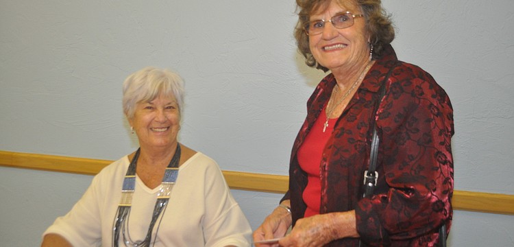 former mayor Dr. Joan Webster and Rita Draveling