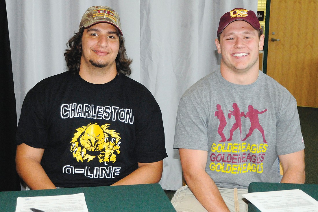 Michael Farhat and Luke Sears both signed with the University of Charleston football.