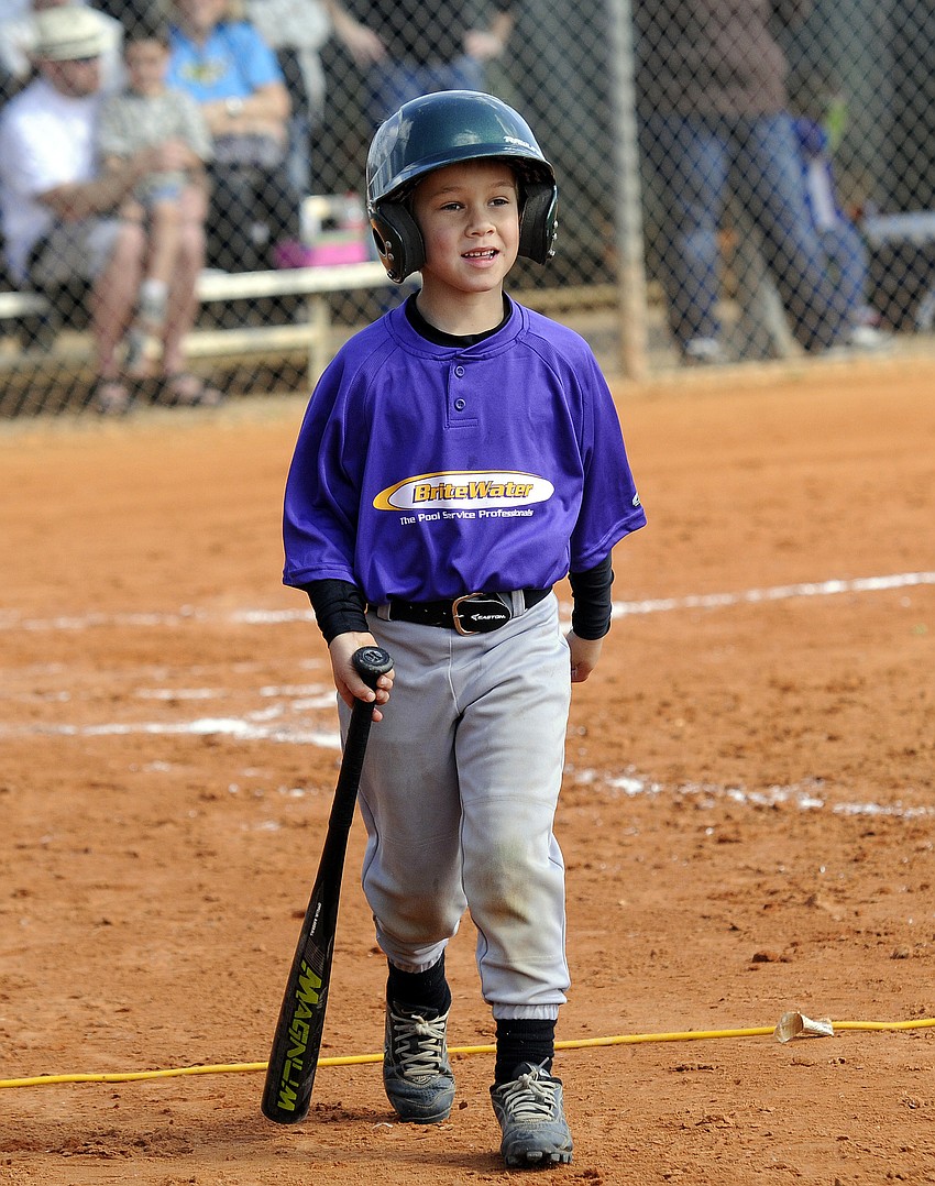 Six-year-old Ethan Quartermaine enjoyed being back out on the field with his friends.