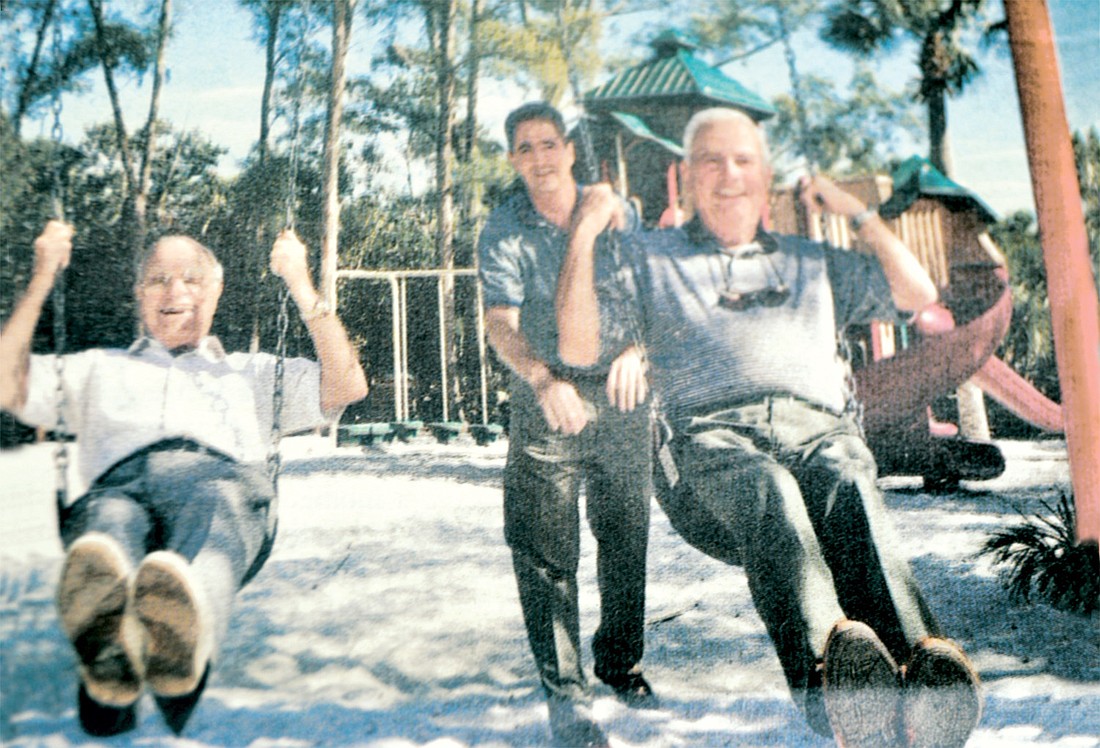 Jim Durante, Bruce St. Denis and Hal Lenobel got in the swing of things in February 1999. File photo.