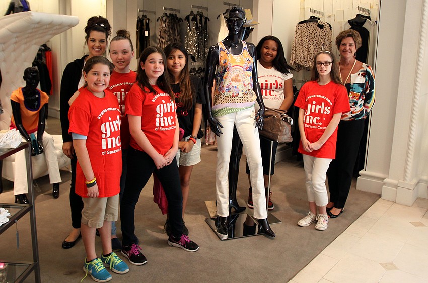Natalia McNabb, Ms. Megan Wintersteen, Mikayla Klauber, Payton Saturen, Erika Sanchez, Zandy Sanders, Krista Paulson and volunteer Claudia Cardillo all took part in the Girls Inc Saks Fifth Avenue tour.