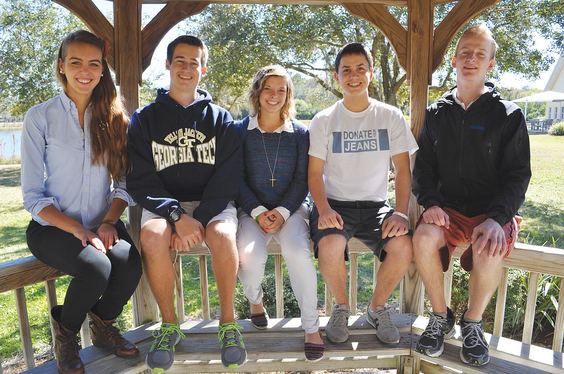 The Out-of-Door Academy students Gabriella Costa, Alex Ruschau, Melanie Mason, Kevin Moody and Payton Hensonn each earned a perfect score on a section of the SAT. Pam Eubanks.