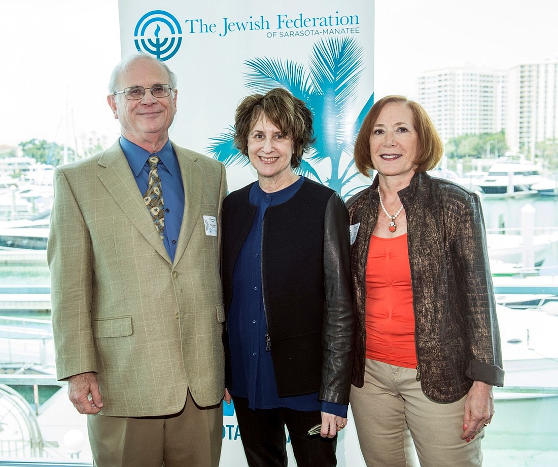 Marvin Waldman, co-chairman of the Book Festival, Delia Ephron and Pam Gordon. Cliff Roles.