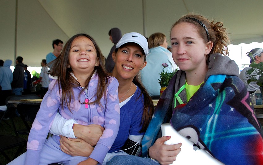 Jaime Barcelo with her daughter, Logan, and Skylar Hernandez