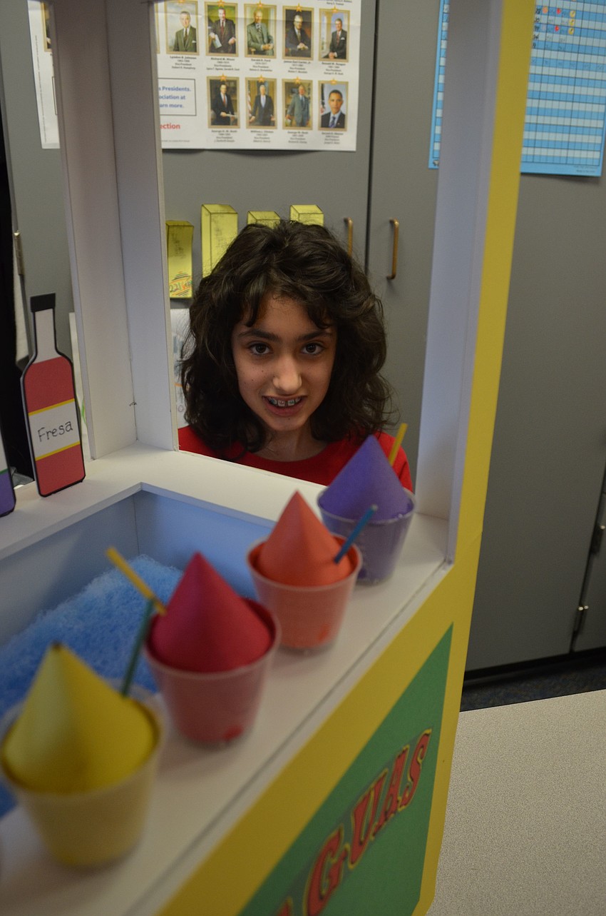 Maya Perez made an ice cream cart from Puerto Rico.