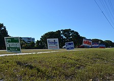 One spot in the middle of the Key had signs placed for all six candidates this past week.