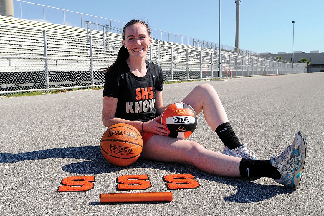 Sarasota High junior Emily Harding has been playing varsity basketball and volleyball and running track for the Sailors since she was a freshman.