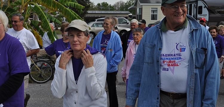 Lois and Jack Snow began their walk.