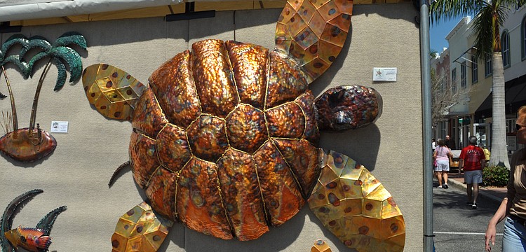 Mike Awalt created this copper turtle.