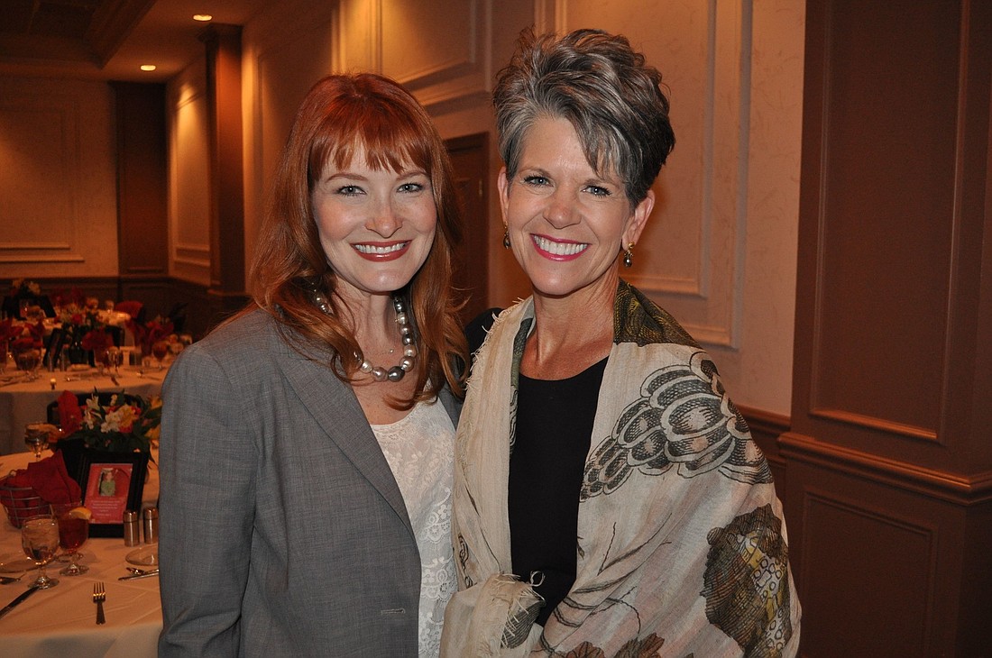 Emily Walsh and Sally Schule at the "She Knows Where She's Going" honoree luncheon. Photo by Rachel S. O'Hara