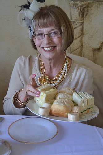 Linda Donaldson dressed for the occasion, at Royal Tea at the Crosley Mansion