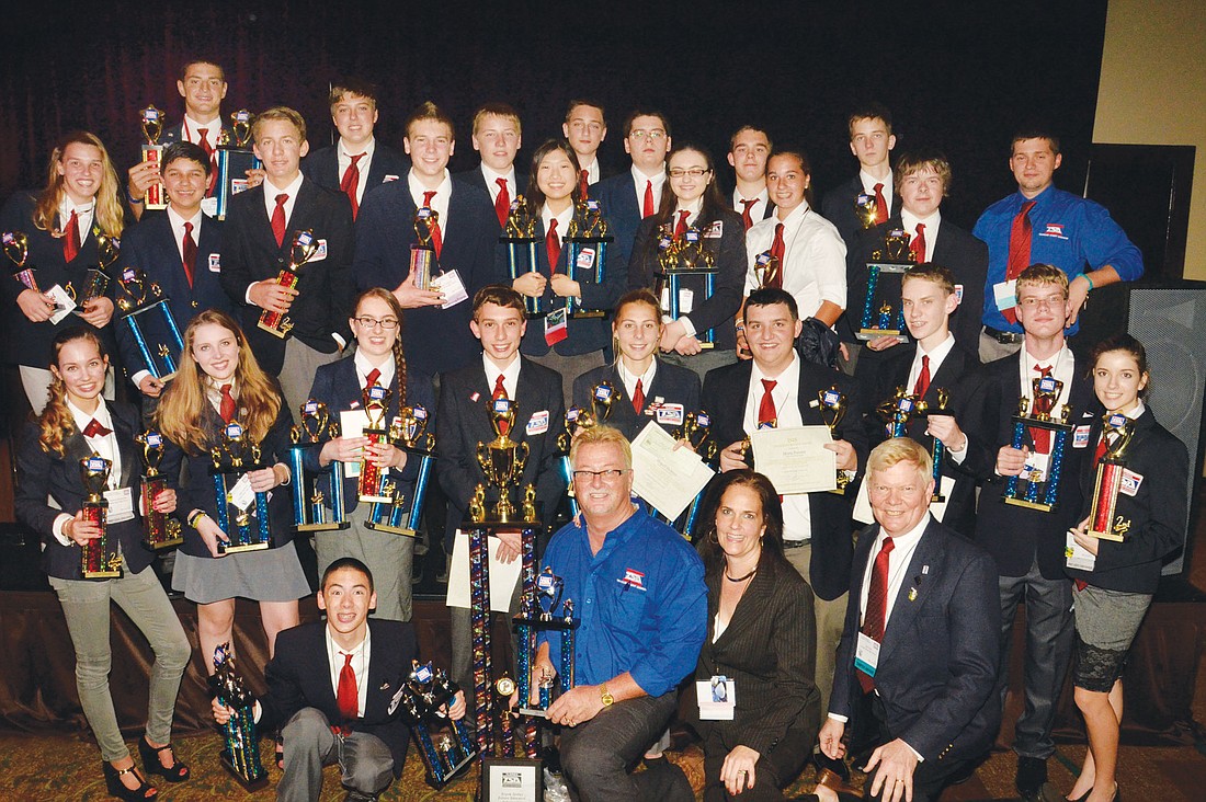 Braden River High TSA students took home 35 trophies, including 18 first-place finishes. Courtesy photo.