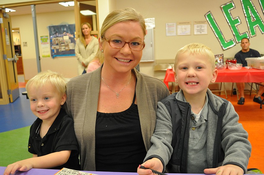 Bryce Gill joined his mom, Ashley, and brother, Clayton, 6, for his first game of bingo.