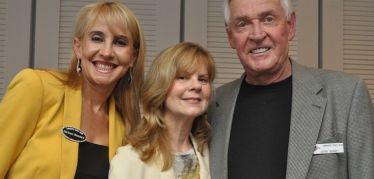 Sarasota Yacht Club bowlers, Sirlene and Jerry Bonney with Debbie Duncan